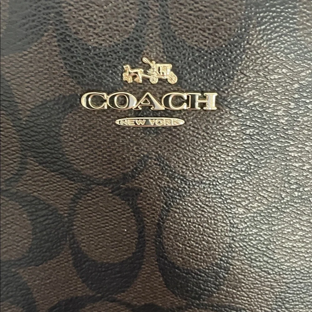 Coach Brown and Pink Signature Canvas Tote